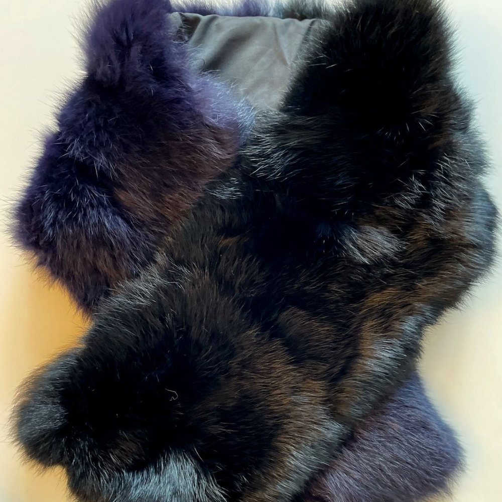 Vincent Pradier Black Rabbit Fur Scarf Boa